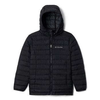 Columbia Powder Lite Hooded, Chamarras Negros Para Niño | 741503-TWK